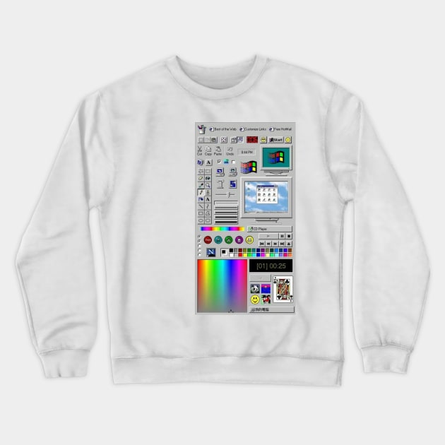 Windows 95 banner of stuff Crewneck Sweatshirt by Lukasking Tees